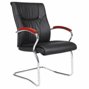 613C Chaise Visiteur Noire avec Piètement Chromé – 613 C