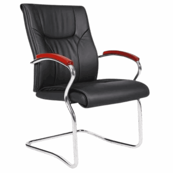Chaise Visiteur Noire avec Piètement Chromé – 613 C