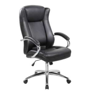 9042H-BK (1) Chaise PDG Ergonomique Noire en Similicuir – Modèle 9042H-BK