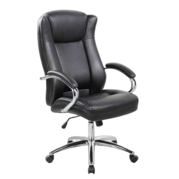 9042H-BK (1) Chaise PDG Ergonomique Noire en Similicuir – Modèle 9042H-BK