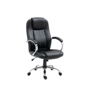 9606-BK Fauteuil de Bureau Noir avec Dossier Haut et Accoudoirs – Modèle 9606-BK