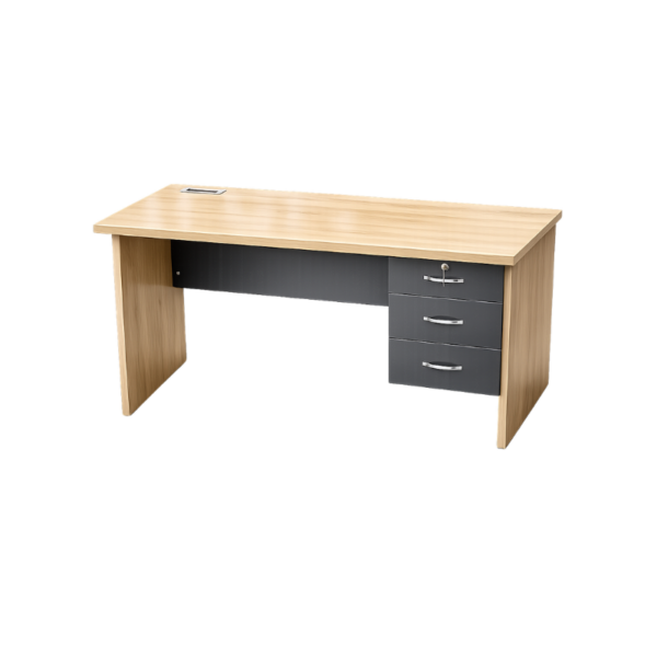 OD1400T (1) Bureau Professionnel OD1400T – 1m40 avec 3 Tiroirs Intégrés